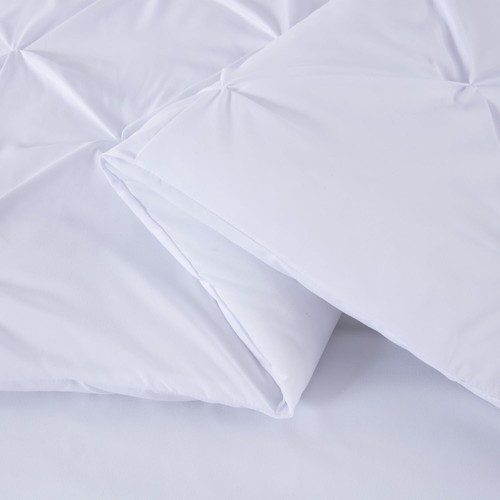 Chezmoi Collection Berlin White Pinch Pleat Twin Comforter Set, 2-Piece (Comf... - Picture 7 of 9