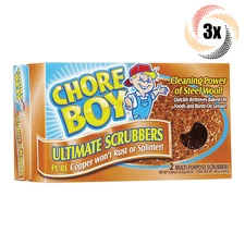 3x Boxes Chore Boy Ultimate Pure Copper Scrubbers | 2 Per Box | Fast Shipping!