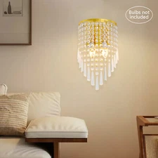 CRYSTAL WALL LIGHT SCONCES LIGHTING FIXTURE MODERN SEMICIRCLE WALL MOUNT LAMP
