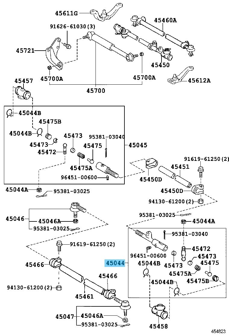 TOYOTA LAND CRUISER FZJ7# GRJ7# Genuine Steering Relay Rod End RH  45044-69145 | eBay