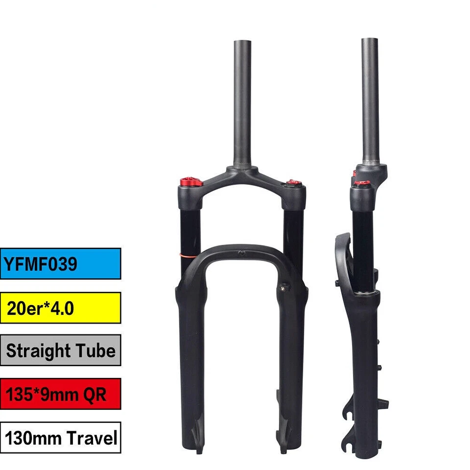 130mm Travel 20er*4.0" Snow Front Suspension Fat Fork MTB/Beach BMX Bike QR Fork - Image 4 of 4