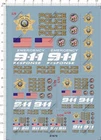 1/6 1/10 1/12 1/18 Scale 911 US Police Motor Motorcycle Model Decal 10*14  61670
