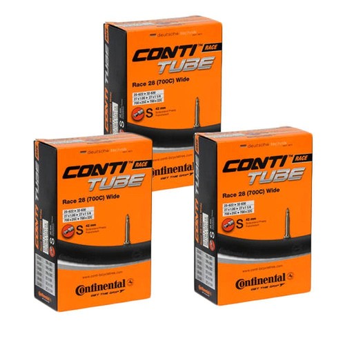 3x Continental Bike Inner Tubes Race 28 (700c) 25 32 Presta 42mm
