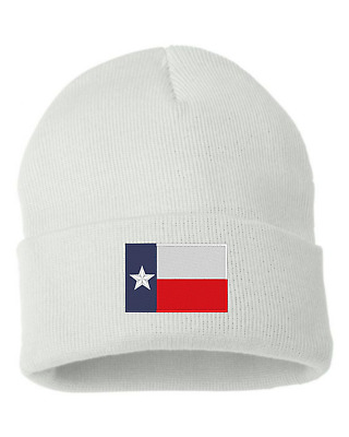 CUSTOM Embroidered Texas Flag Beanie Hat shirt Longhorns WHITE Houston |  eBay