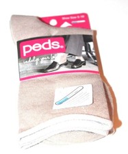 Peds Socks Shoe Size 5-10 / 9039, 2 Pairs Khaki/Brown