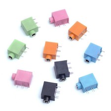 Cylewet 10Pcs 3.5mm Stereo Female Audio Black, Blue, Pink, Orange, Green