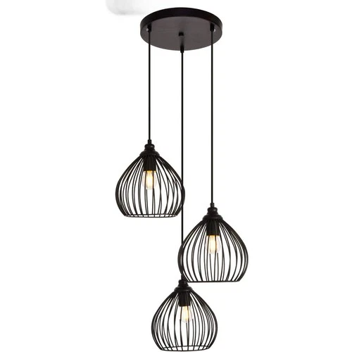 Living District Sayer 3-Light Transitional Metal Pendant in Black - Picture 1 of 6