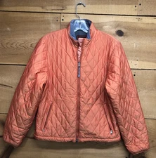 Marmot Diamond Quilted Primaloft Jacket Womens Size Medium Full Zip Orange