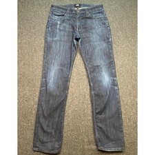 Paige Jeans Sz 33 Mens Blue Streetwear Straight Leg Dark Wash Denim Made In USA
