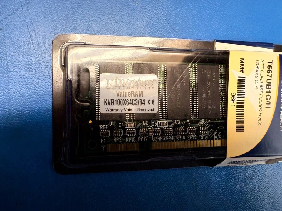 Kingston PC-100 64 MB DIMM 100 MHz SDRAM Memory (KVR100X64C2/64) STT DDR2-667 - Image 3 of 4