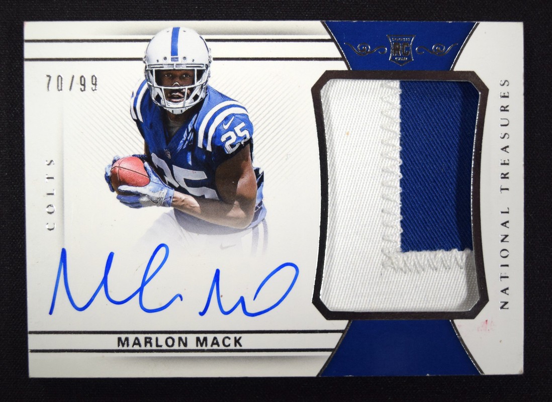 Marlon Mack 2017 Panini National Treasures Rookie Patch Autograph /99 RPA #196