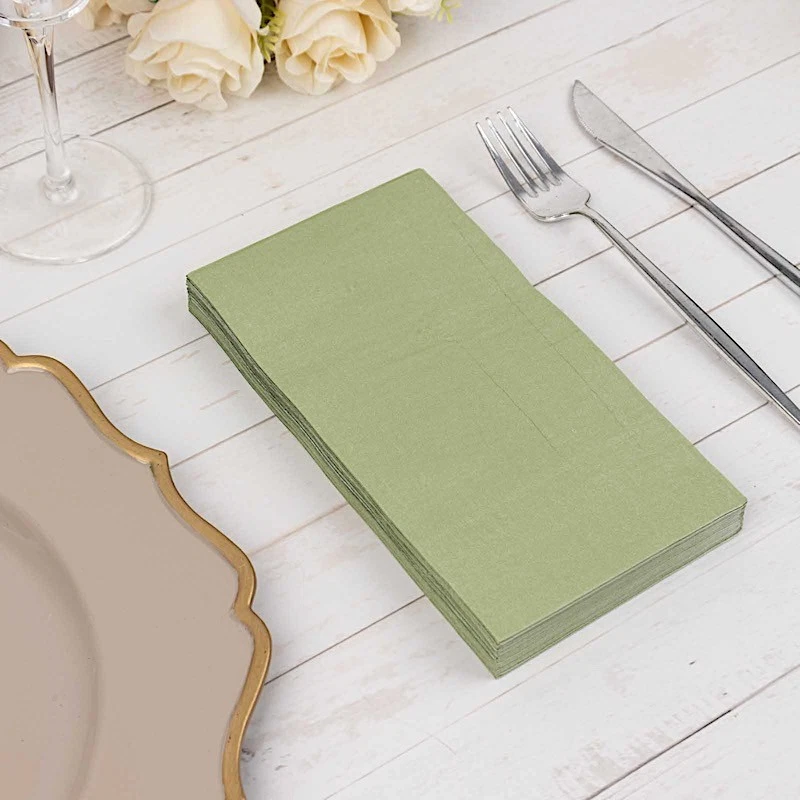 SAGE GREEN 50 Soft 2 Ply Dinner Cocktail Paper NAPKINS Party Events Home - Image 4 of 4