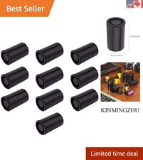 Compact 35mm Film Canisters - 10 Black Rigid Storage Containers with Caps