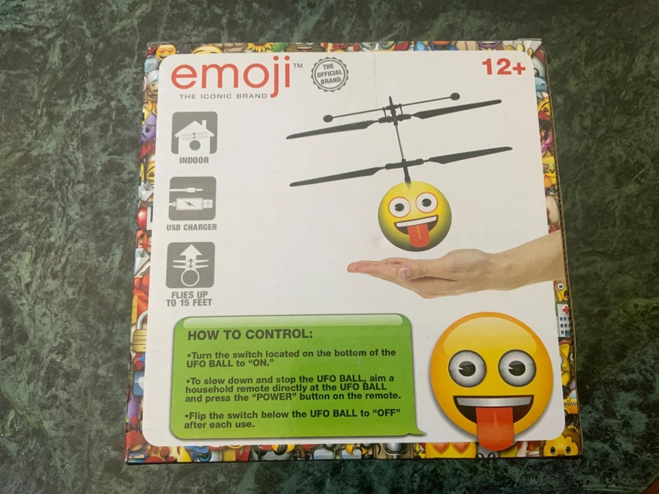 Emoji Crazy Face Flying UFO ball By World Tech Toys Brand New - Image 2 of 4