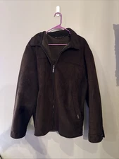 Weatherproof Garment Co. Men's Brown Faux Suede Bomber Jacket Size XL