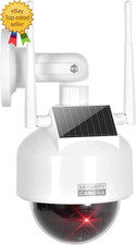 Solar Dummy Fake Camera Security Outdoor, Solar Powered Simulated Surveillance C