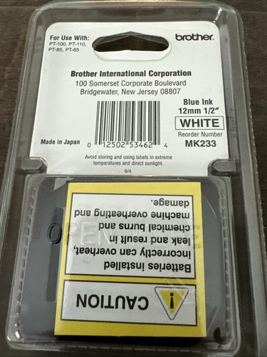 Brother Serie M Cartuccia Nastro Etichettatrici P-Touch 12mm 1/2w Blu su Bianco MK233 - Foto 2 di 3