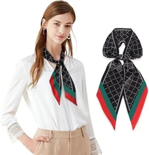 59 Mulberry Silk Like Head Scarf Womens Fashion Square Neck Satin Scarfs for ...