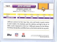 2026 Topps Silver Foilboard #131 Justin Jefferson Minnesota Vikings NM
