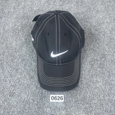 Nike Golf Hat Cap Strap Back Mens One Size Black ESPN Swoosh Contrast NEW