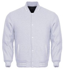 Men's Varsity Baseball Jacket Cotton Fleece Letterman Bomber Jacket Baseball Top