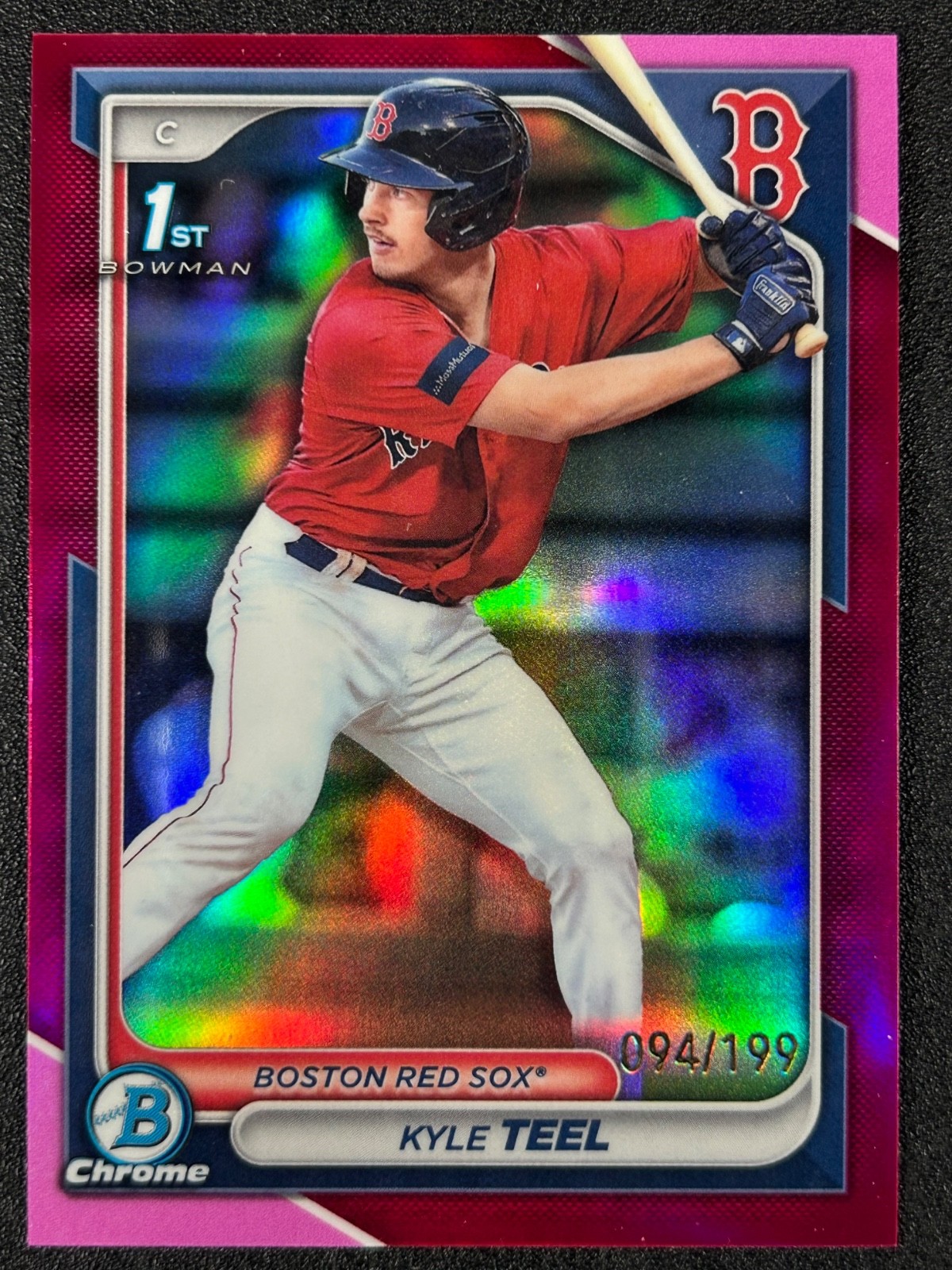 Kyle Teel 2024 Bowman Chrome 1st Fuchsia Refractor 94/199 #BCP-48 WHITE SOX