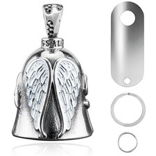 Motorcycle Bell Durable Guardian Angel Bell Hanger Biker Bell with Keychain Ring