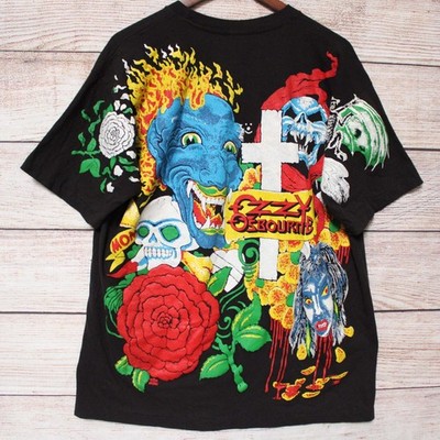 Ozzy Osbourne 総柄Tシャツ ヴィンテージ　XL Ozzy Osbourne Graphic Tattoo T-Shirt 2XL Black Reprint Heavy Metal