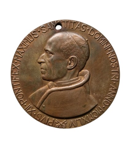 *HH* Medaglia Uniface Papa Pio XII Vaticano Stato Pontificio Scirocchi 1944  - Foto 1 di 4