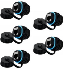 5x CAT6 Shielded RJ45 Panel Mount In/Outdoor Coupler Bulkhead Ethernet Network