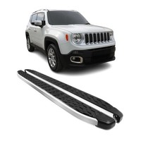 Alu Trittbretter Seitenschweller FüR Jeep Renegade 2015-2025 Schwarz Silber 2Tlg