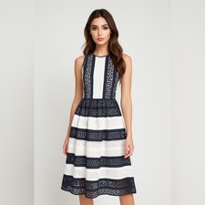 MICHAEL Michael Kors True Navy Flare Fit Dress