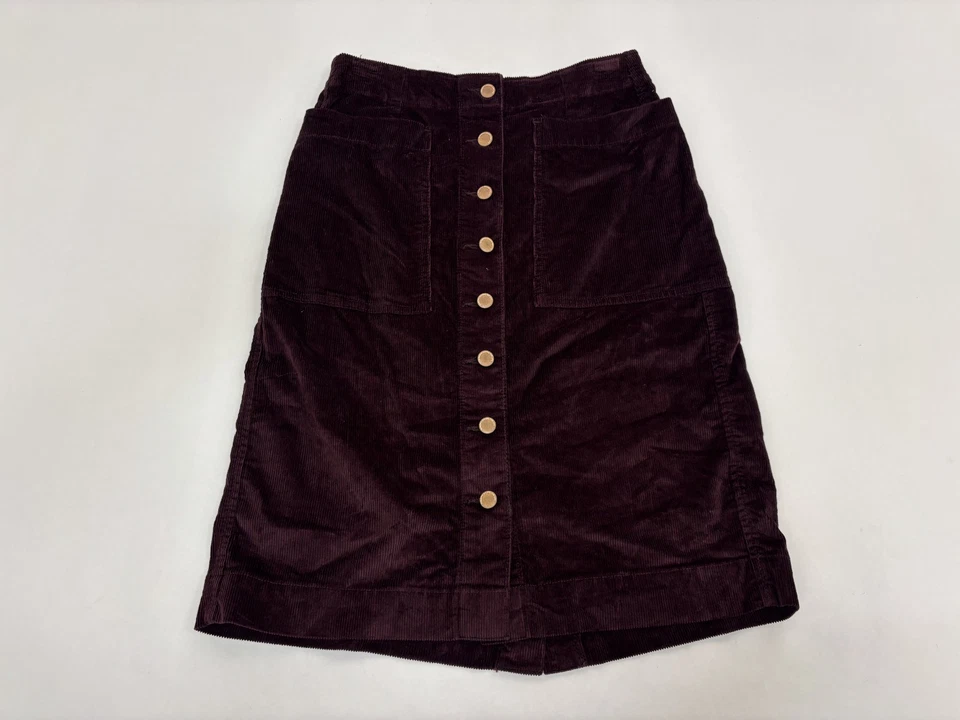 Sonoma высоты кнопка спереди женщин вельветовая юбка темно фиолетовый Midi размер 8P новый с Ярлыками - Изображение 2 из 4