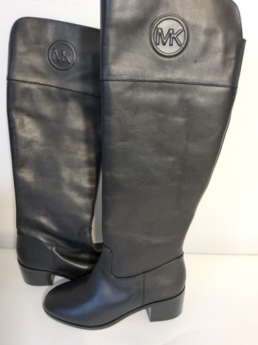 Michael Kors Womens Dylyn Leather Tall Boot Black Size 5.5 Medium - Picture 2 of 3