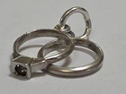 Sterling Silver ~ WEDDING RING Charm ~ Mini Wedding & Engagement ~ VINTAGE