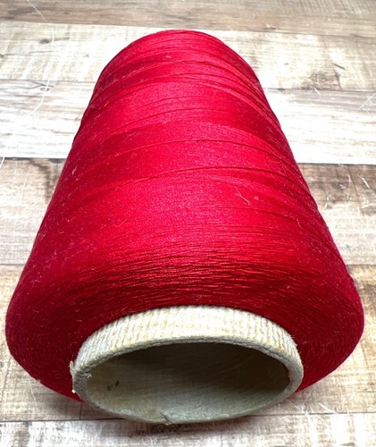 Large Vintage Red Industrial Sewing Thread Cone 6000 Yards Super Fast 3 Cord - Picture 4 of 4