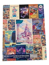 Disneyland Paris Attraction Rides 40 x 30 cm Poster Art Prints Set of 12
