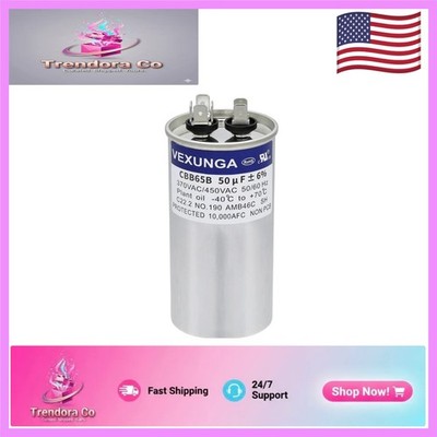 Versatile 50uF Capacitor, 370-450VAC, for Air Conditioning & Pool Equipment