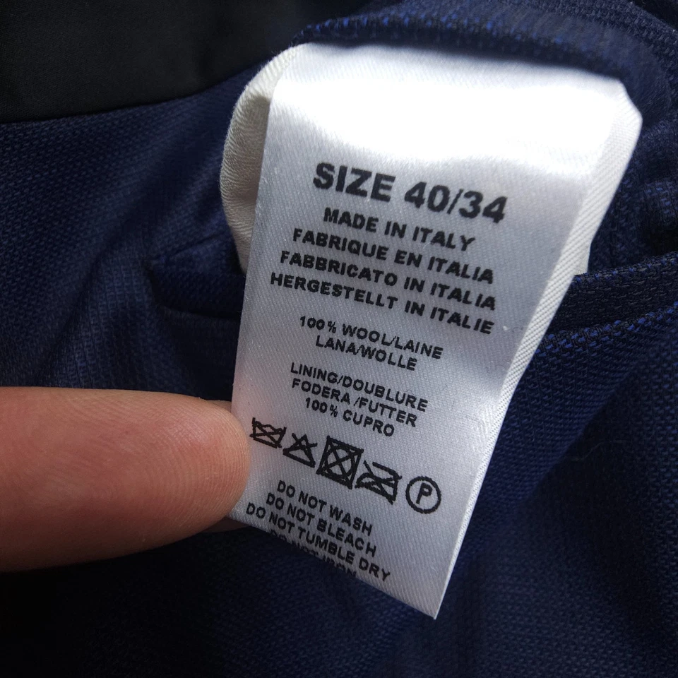 Paul Smith Tuxedo Wool Dress Pants Mens 34 x 31 Blue Slim Italy Dinner EUC - Image 4 of 4