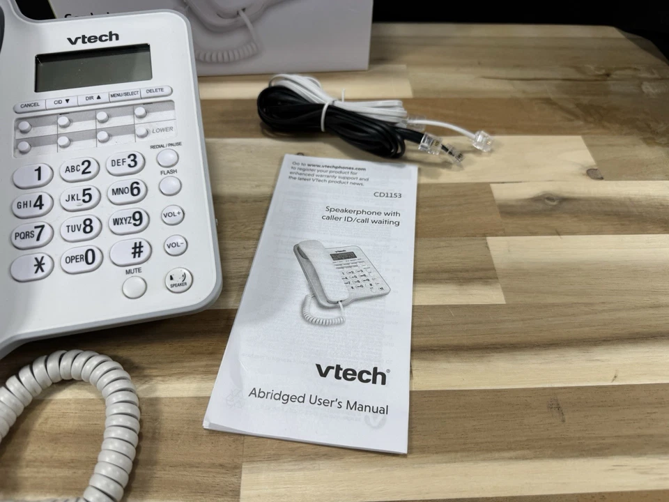 ✅Teléfono fijo VTech ✅Con cable ✅Hogar ✅Oficina ✅Escritorio ✅Teléfono de pared ✅Blanco Foto 3 de 4