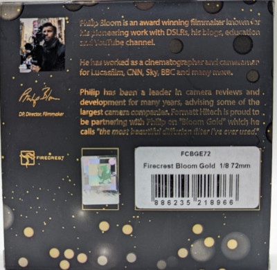New Formatt Hitech Firecrest Bloom Gold Filter (72mm, 1/8 Density, Gold Frame)