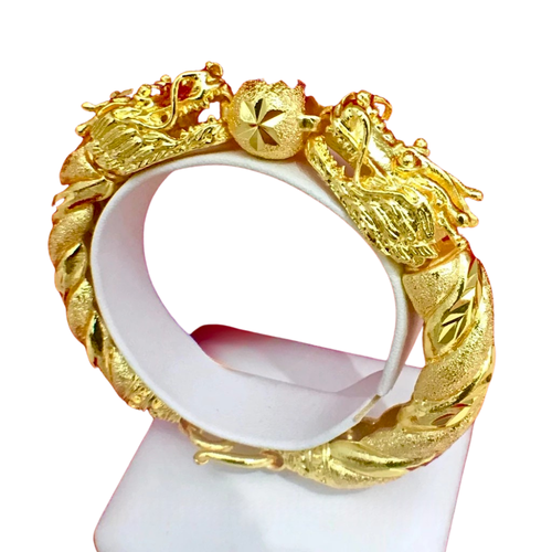 Bracelet Dragon Gold Plated 24K 23k Bangle Yellow GP Chain Jewelry 10 Baht Gift - Picture 3 of 5