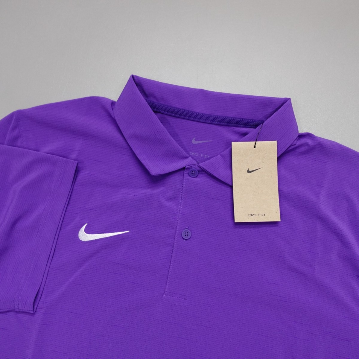 NIKE Dri-Fit Coaches Sideline Purple Golf Polo Shirt FJ9554-545 Men's Size L