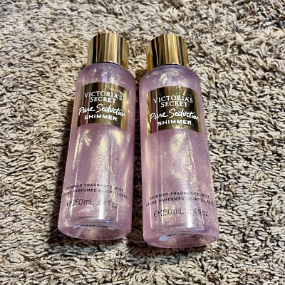 2 Victoria's Secret Pure Seduction Shimmer Fragrance Mist 8.4 FL Oz.