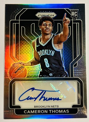 2021-22 Prizm Cameron Thomas Autograph Rookie Auto Silver RC 2021-22 Prizm Cameron Thomas Autograph Rookie Auto Silver RC