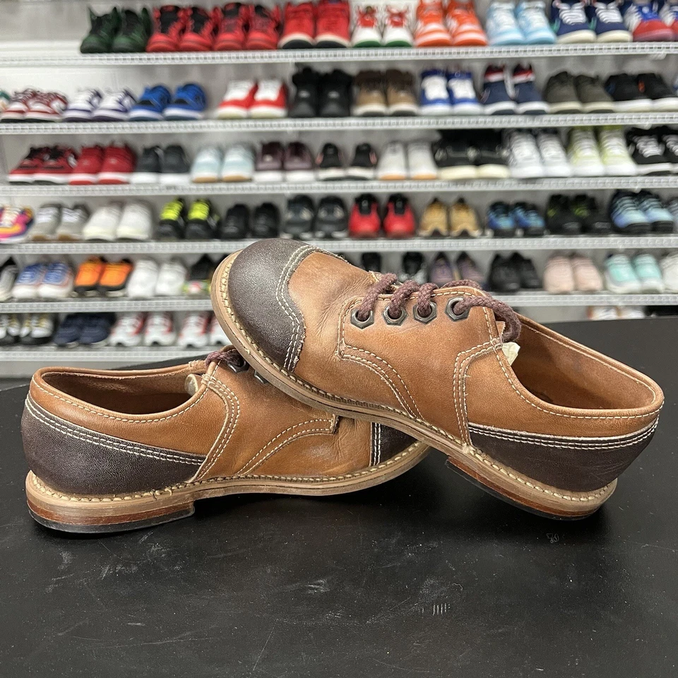 复古 Stride Rite 婴儿鞋棕色系带硬底鞋底 1 码 — 第 4/4 张图片