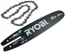 Ryobi OEM REPLACEMENT 8" GUIDE BAR + CHAIN Fits Ryobi CHAINSAWS