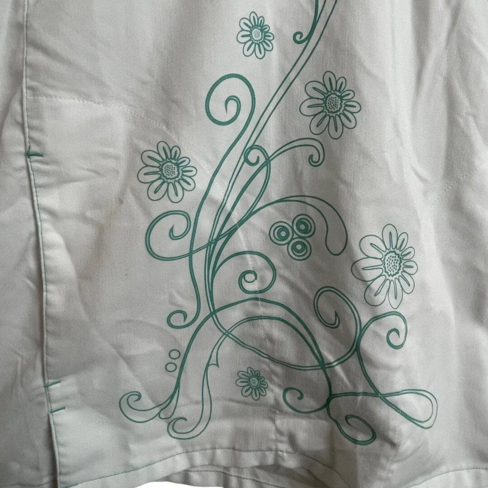 Blusa esfoliante médica costura azul-petróleo branca Grey's Anatomy tamanho M - Imagem 2 de 4