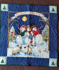 Completed Share The Joy Snowman Wall Hanging Quilt Top Heaven and Nature Sing