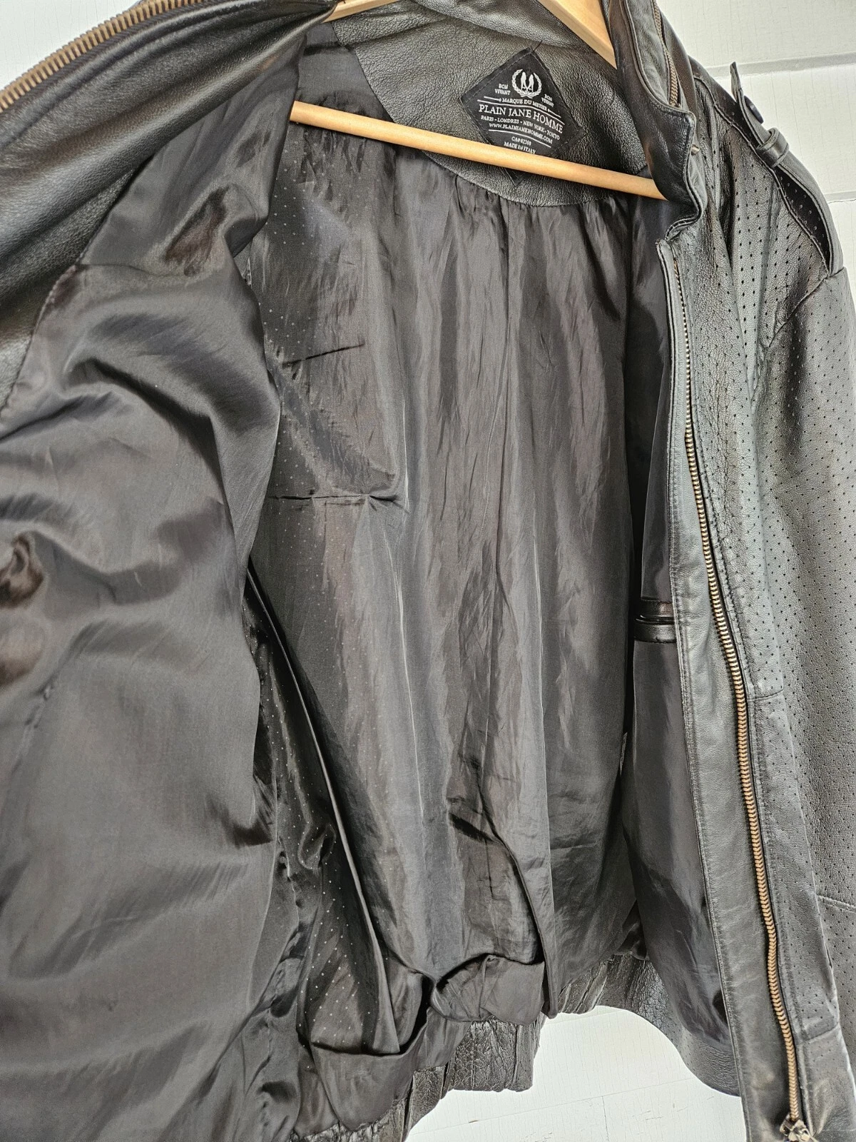 Men Leather Jacket Plain Jane Homme Italy Coat Bon Vivant Spring Clothes  image 13